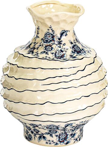 KAMMAK Colored Ceramic Vase, Beautiful Hand-Painted Decorative Vase, Modern Art Porcelain Vase for Flower Mantle Dining Table Centerpiece, Entryway Living Room Wedding Decoration, 8HPLZ047 in Saudi Arabia