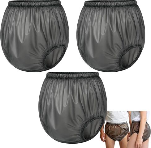 Adult Incontinence Diaper Covers, 3 Pack Reusable Washable Plastic Pants & Rubber Underwear for Adults, Blue L Unisex for Home, Sports & Travel in Saudi Arabia
