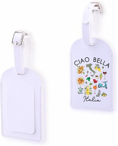 Italy Travel Baggage Bag Ciao Bella Italia Inspire Luggage Tag Italian Food Lover Gift Italy Vacation Souvenir Baggage Tag (CiaoItalia-tag) in Kuwait