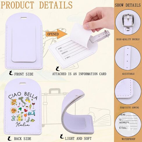 Italy Travel Baggage Bag Ciao Bella Italia Inspire Luggage Tag Italian Food Lover Gift Italy Vacation Souvenir Baggage Tag (CiaoItalia-tag) in Kuwait