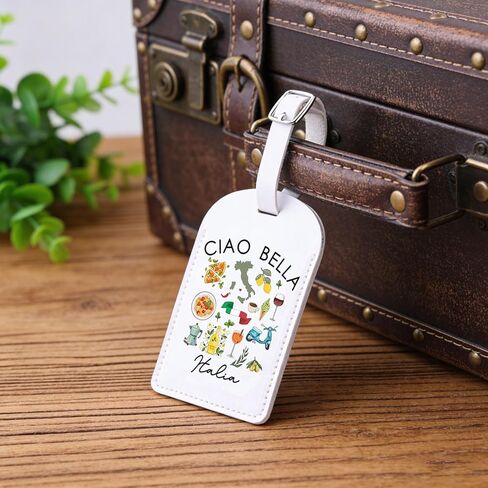 Italy Travel Baggage Bag Ciao Bella Italia Inspire Luggage Tag Italian Food Lover Gift Italy Vacation Souvenir Baggage Tag (CiaoItalia-tag) in Kuwait