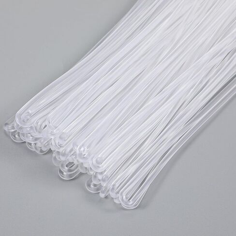 50 Pack 6 Inch Clear Plastic Luggage Tag Straps Loops, Transparent Name Tag Holders Worm Loops for ID Cards Badge Luggage Bags, Straps Only in Saudi Arabia
