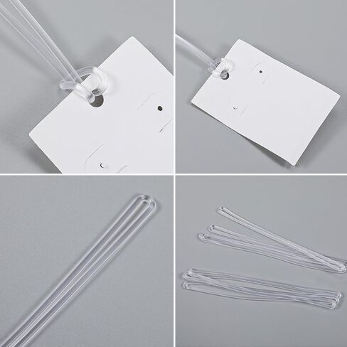 50 Pack 6 Inch Clear Plastic Luggage Tag Straps Loops, Transparent Name Tag Holders Worm Loops for ID Cards Badge Luggage Bags, Straps Only in Saudi Arabia