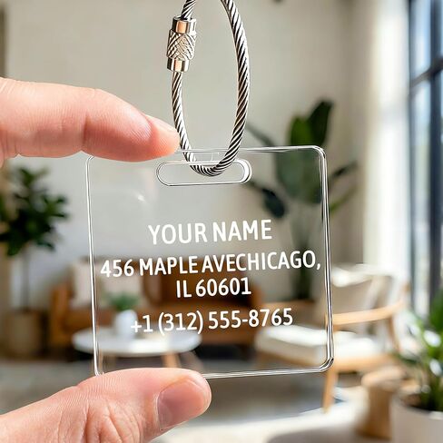 8-300 Pcs Custom Acrylic Luggage Tags,Double-Sided Printing Custom Your Name ID/Logo Acrylic Bag Tags with Cable Fastener,Personalized Backpack Charm for Men/Women/Taem Travel Suitcases Labels in Saudi Arabia