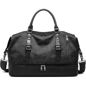 Canvas Duffle Bag for Travel, Weekender Overnight Bag for Women Men with Shoe Compartment Carry on Duffle Bags for Airplanes Gym Sport Business Bag in Saudi Arabia