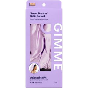 GIMME Beauty Sweet Dreams Satin Bonnet - Ultra-Soft Sleep Bonnet - Smooth & Frizz-Free Hair - Breathable Satin with Stretchy Band - Compatible with Heatless Curlers - Thick Hair, Lilac, 1 Count in Saudi Arabia