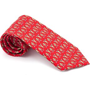 Men's 100% Silk Neckties Monkey Printed Tie (Currant Red) in Kuwait