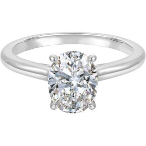 14K Gold Simulated Diamond Engagement Ring Oval Cut Cubic Zirconia D Color Promise Rings in Saudi Arabia