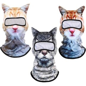 3PCS 3D Cat Ski Mask, Funny Animal Sheisty Breathable Mask for Party Festivals Skiing Riding & Outdoor in Saudi Arabia