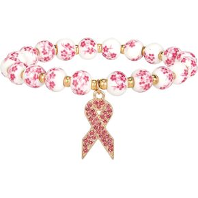 pVq Breast Cancer Awareness Bracelets for Women Pink Ribbon Cancer Awareness Bracelets Encouragement Breast Cancer Awareness Accessories Jewelry Gifts in Saudi Arabia