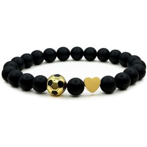 Lepida Soccer Bracelet Football Love Heart Sport Natural Stone Bracelet for Women Men in Saudi Arabia