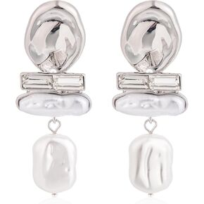 Statement Pearl Dangle Earrings,large Pearls Vacation Earrings with Crystal,Party Jewelry Gift for Women in Saudi Arabia