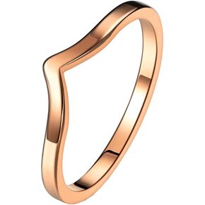 Stainless Steel Simple Pointed Chevron Ring Classical Plain V Shaped Stacking Band Statement Wedding Promise Ring For Women in Kuwait
