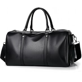 Leather Travel Duffel Bag, Weekender Overnight Bag Waterproof Leather Carry On Travel Bag ，with Shoulder Straps Tote Duffel Bag (Brown) in Saudi Arabia