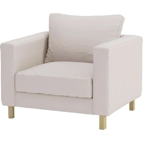 Chair Cover Replacement Compatible with IKEA Karlstad Armchair (Dense Cotton Light Gray) in Saudi Arabia