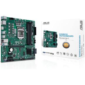 ASUS Pro Q570M-C/CSM LGA1200 (Intel 10th &1th Gen) لوحة MATX التجارية (PCIe 4.0، 1 LAN، اللوحة الأمامية USB 3.2 Type-C، انتل vPro، 2X DP، TPM 2.0 IC، رأس تصويب COM، BIOS الاسترداد الذاتي، ACCE) in Kuwait