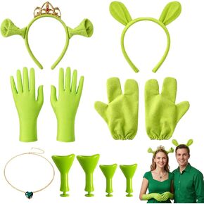 Ogre Ears Outfit, Green Ogre Ears Headband Cute Monster Hair Clips Halloween Cosplay Party Dress Up Costume Accessories for Adults in Saudi Arabia