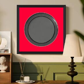 Drum Head Shadow Box,14" Drum Head Display Frame,Autographed Drum Head Display,Wall Mount Wooden Drum Head Display Case Cabinet,98% UV Resistant with Glass Panel,with Black/red Double pad,18.9 X18.9 in Saudi Arabia