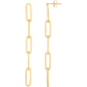 14K Gold Paperclip 5 Link Drop Earring in Saudi Arabia