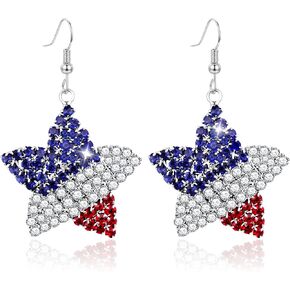 Trinckle 4th of July Earrings, Patriotic Earrings for Women as Fourth of July Outfits for Anniversary Party Daily, 250th Anniversary USA Earrings as Independence Day Red White and Blue Jewelry as Patriotic Gift in Saudi Arabia