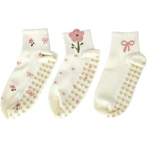 Crimped Pilates Socks for Women Preppy Crew Grip Socks for Barre Dance in Saudi Arabia