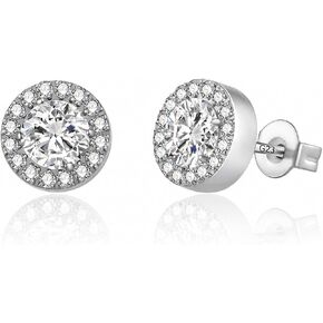 Titanium Halo Stud Earrings, Hypoallergenic Implant Grade G23 Health Earring for Sensitive Ears, Astm F136 Medical Grade Titanium Paved CZ Studs for New Piercing丨 Lead-free, Nickel-free, Non Tarnish丨8MM, 20 Gauge, 5A Cubic Zirconia in Saudi Arabia