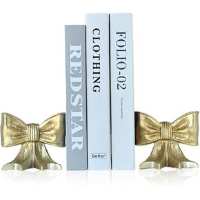 Metal Bookends Set of 2, Heavy Duty Book Ends for Heavy Books, Gold Decorative Bookends for Shelves Desk Office Home Decor in Saudi Arabia