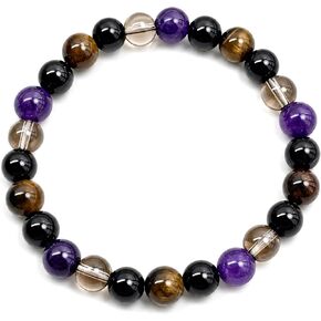 Tiger's Eye Beaded Bracelet, Mixed Healing Stone Stretch Bracelet 8mm Beads Protection Jewelry for Men Women, 7 Inch Elastic Wristband for Meditation Yoga in Kuwait