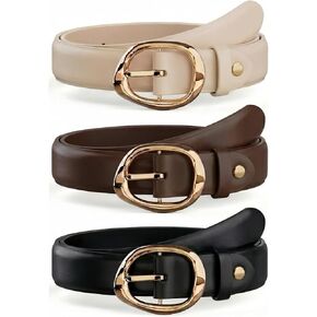 West Leathers 3 Pack Women's Leather Belts with Gold Buckle, 1.1"&12 Holes Adjustable Belts for Women Jeans Dresses & Pants in Saudi Arabia