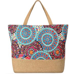 Trifabricy Beach Bag for Women, Large Beach Tote Bags with Zipper, Woven Straw Tote Waterproof, Swim Gym Shopping Travel Bag in Saudi Arabia