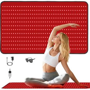Red Light Therapy Mat for Full Body, Foldable 480 LEDs Near Infrared Light Therapy Pad, 660nm& 850nm 2in1 LEDs Light Blanket, High end Leather, 5 Power Levels UP to 65W, 39.4'x23.6' in Saudi Arabia