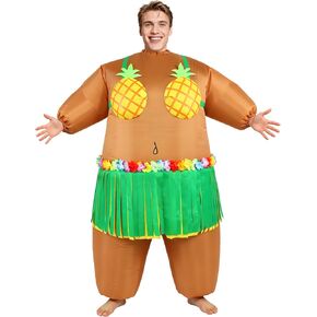 Inflatable Costume Adult Halloween Blow Up Luau Hula Skirt Costume for Men Women Funny Hawaiian Summer Cosplay Party in Saudi Arabia