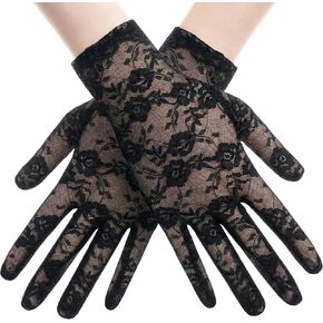 Lace Gloves Tea Party Short Lace Vintage Wrist Opera Gloves Courtesy Dressy for Women Dinner Party Evening Wedding in Saudi Arabia