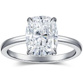 4CT Elongated Cushion Cut Moissanite Engagement Ring for Women, D Color VVS1 Solitaire 14K Gold Plated Wedding Promise Anniversary Ring in Saudi Arabia