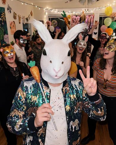 Bunny Mask Rabbit Head Mask with Long Ears, Unisex Animal Customer Mask for Halloween, Easter, Carnival, Cosplay Party Costume Accessories in Saudi Arabia