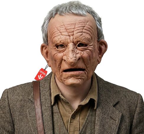 قناع Morph Grandpa Grumble اللاتكس، وجه رجل عجوز واقعي، قناع الهالوين من السيليكون الواقعي للغاية لزي البالغين in Kuwait