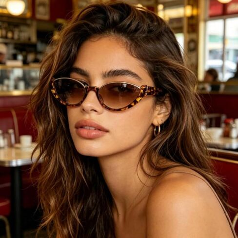 willochra Small Frames Cat Eye Sunglasses Women Rivet Vintage Shades Sun Glasses Female Fashion Eyeglasses Retro Eyewear F27 in Kuwait