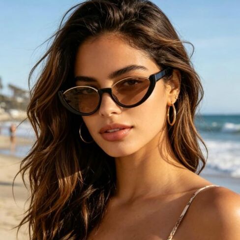 willochra Small Frames Cat Eye Sunglasses Women Rivet Vintage Shades Sun Glasses Female Fashion Eyeglasses Retro Eyewear F27 in Kuwait