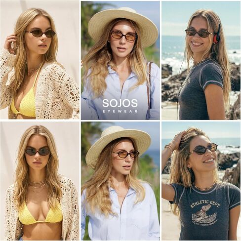 SOJOS Polarized Retro Oval Sunglasses for Women, Chic Vintage 90s Y2K Sunnies UV400 Trendy Designer Sun Glasses SJ2703 in Kuwait
