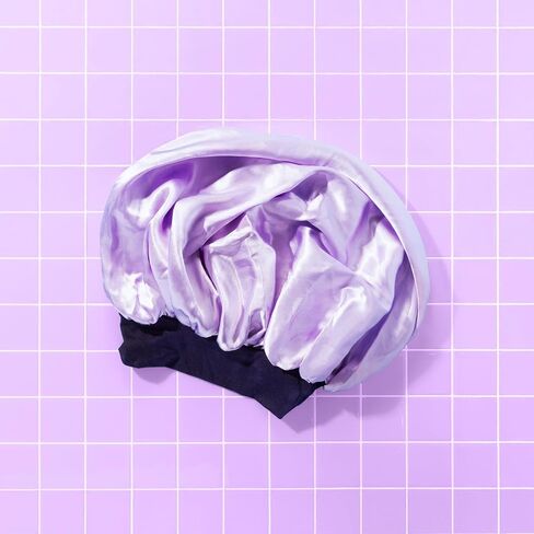 GIMME Beauty Sweet Dreams Satin Bonnet - Ultra-Soft Sleep Bonnet - Smooth & Frizz-Free Hair - Breathable Satin with Stretchy Band - Compatible with Heatless Curlers - Thick Hair, Lilac, 1 Count in Saudi Arabia