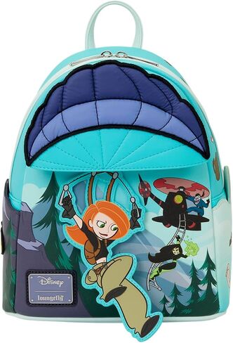 Loungefly Disney: Kim Possible - Ron and Rufus - Paragliding Mini Backpack with Hidden Moving Rivets - Great for Kids & Adults - Collectible Bags in Kuwait
