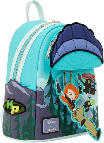 Loungefly Disney: Kim Possible - Ron and Rufus - Paragliding Mini Backpack with Hidden Moving Rivets - Great for Kids & Adults - Collectible Bags in Kuwait