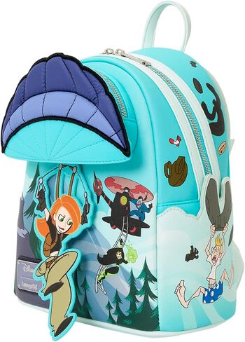 Loungefly Disney: Kim Possible - Ron and Rufus - Paragliding Mini Backpack with Hidden Moving Rivets - Great for Kids & Adults - Collectible Bags in Kuwait