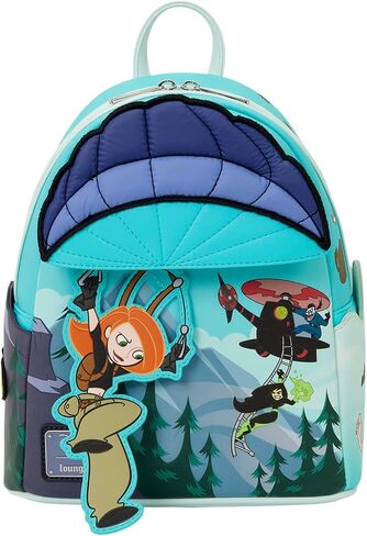 Loungefly Disney: Kim Possible - Ron and Rufus - Paragliding Mini Backpack with Hidden Moving Rivets - Great for Kids & Adults - Collectible Bags in Kuwait