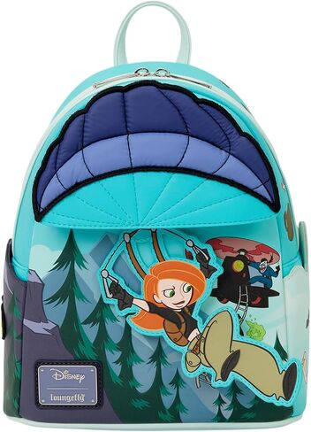 Loungefly Disney: Kim Possible - Ron and Rufus - Paragliding Mini Backpack with Hidden Moving Rivets - Great for Kids & Adults - Collectible Bags in Kuwait