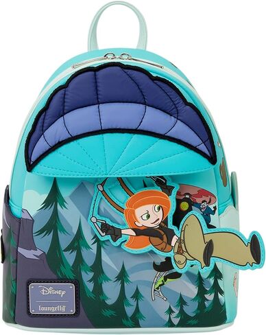 Loungefly Disney: Kim Possible - Ron and Rufus - Paragliding Mini Backpack with Hidden Moving Rivets - Great for Kids & Adults - Collectible Bags in Kuwait