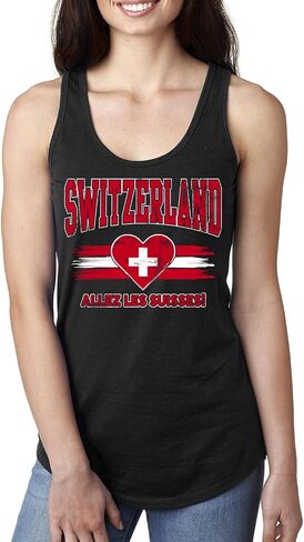 Flag Heart Soccer Fan | Women's Novelty Shirt | Game Day Gift for Her Racerback Tank Top in Kuwait