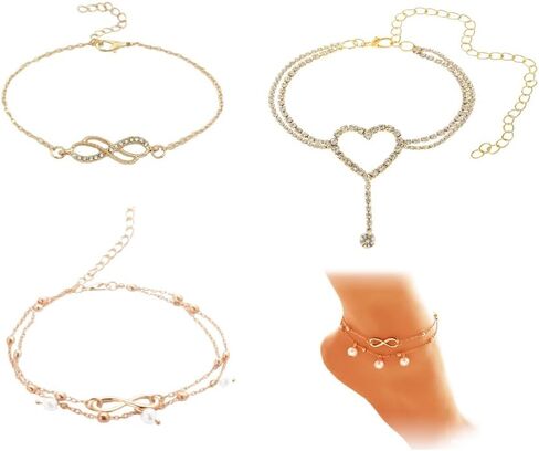 Anklet For Women Bow Butterfly Anklets for Women Anklet Foot Bracelet Beach Anklet Fashion Summer Foot Jewelry for Women in Saudi Arabia