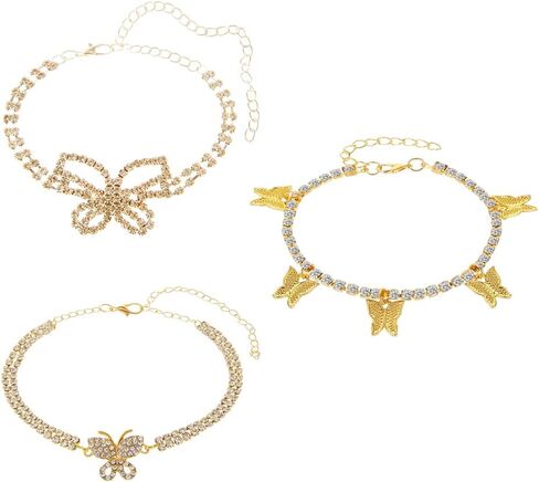 Anklet For Women Bow Butterfly Anklets for Women Anklet Foot Bracelet Beach Anklet Fashion Summer Foot Jewelry for Women in Saudi Arabia