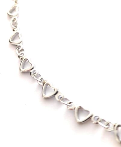 Plus Size 12-inch Heart Chain Anklet For Women Dainty 304 Stainless Steel Silver 5mm Dimensional Hearts Swim Friendly Gift Boxed in Saudi Arabia